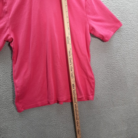 Chicos Shirt Womens 2 US Large Pink V Neck Short Sleeve Careerwear Preppy Casual - Picture 4 of 7